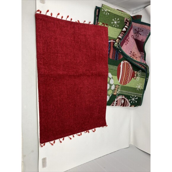 Christmas Tabletop Linens Lot Runners Napkins Holiday Winter - Picture 10 of 15